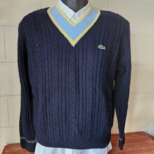 Lacoste Mens XXL Wool Cotton V-neck Tennis Style Sweater NEW with tags